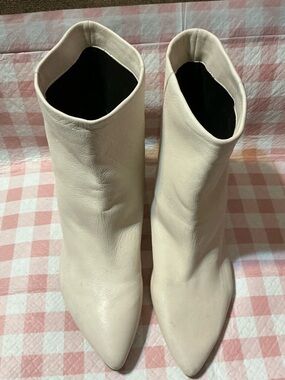 Dolce Vita Cream Pointed-Toe Ankle Booties